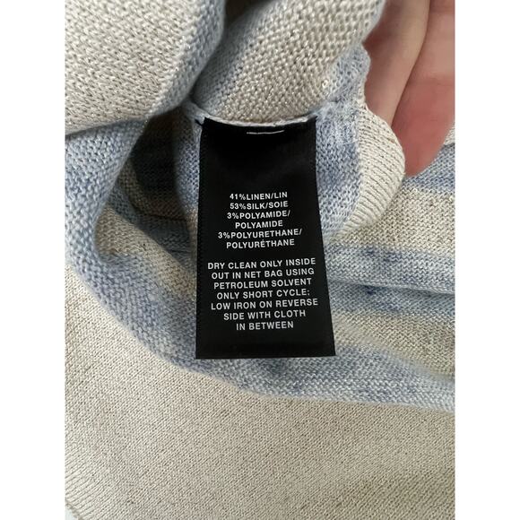 Lafayette 148 New York Women's Silk & Linen Blend Striped Tank, Size P - Picture 5 of 8